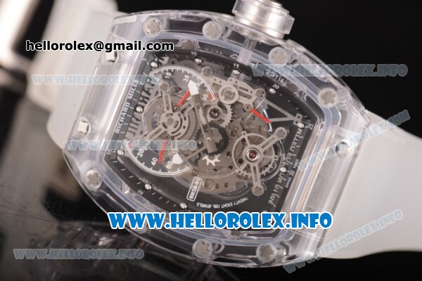 Richard Mille RM 56-01 Tourbillon Miyota 6T51 Manual Winding Sapphire Crystal Case with Skeleton Dial and Aerospace Nano Translucent Strap - Click Image to Close